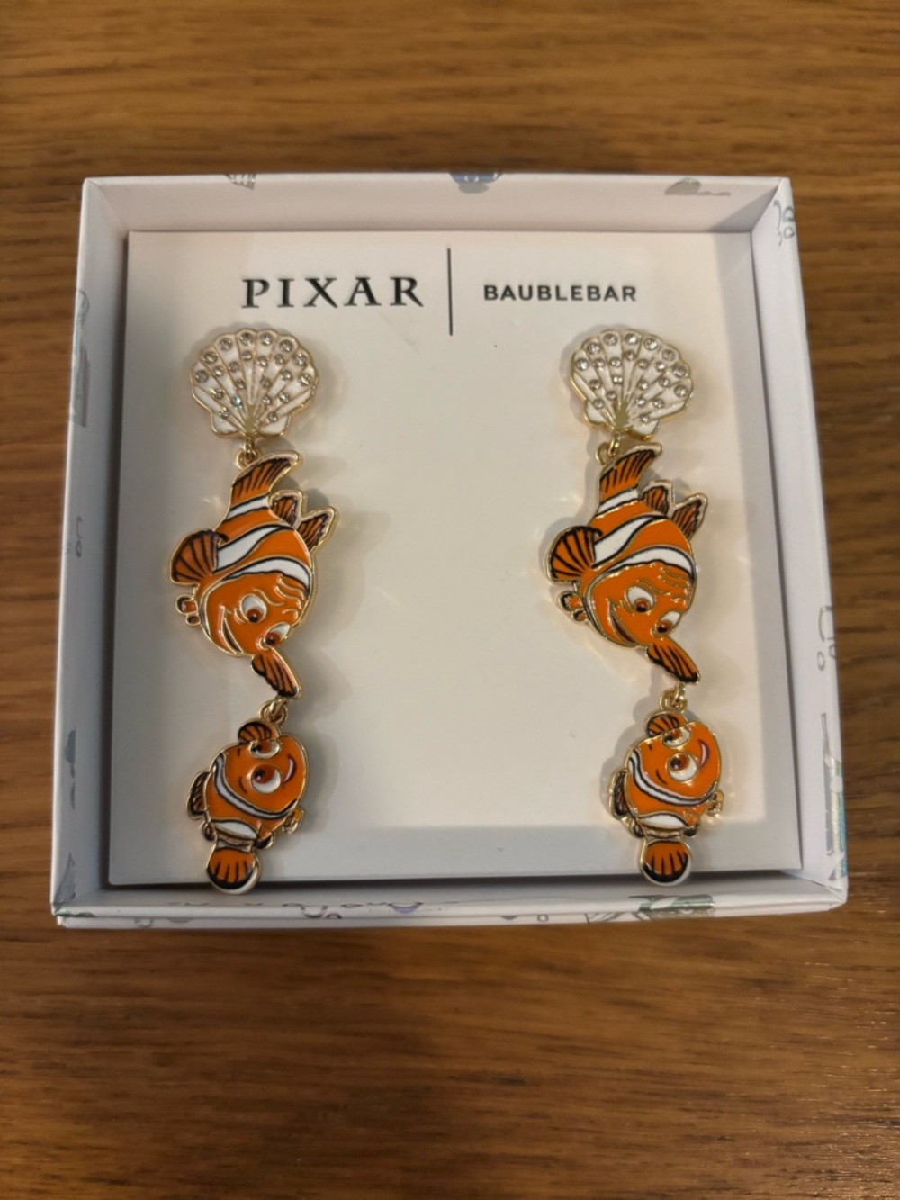 BaubleBar Disney Pixar Finding Nemo earrings featuring Marlin and Nemo NEW